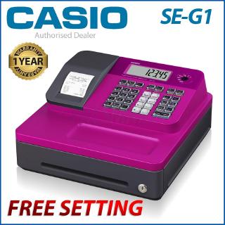 Casio Cashier Machine Cash Register (Free Setting) SE-G1 / SEG1 Electronic Cash Register Mesin Counter (Pink)