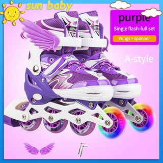 Adjustable Roller Blade 22PCS /6 PCS Set Murah Kids Adjustable Inline Roller Skate Flash Wheels Roller Blade Skate Suit