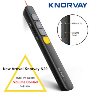 🌟Ready Stock🌟Knorvay N29 Wireless Presenter Red Laser Pointer PPT USB with Hyperlink & Volume Control (1)