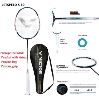 4UG5 Victor JETSPEED S 10 Badminton Racket Made in Taiwan