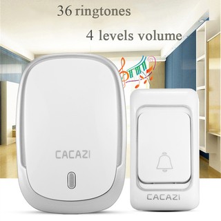 CACAZI 300M Waterproof LED Intelligent Home Wireless Doorbell 36 Songs 110-220V