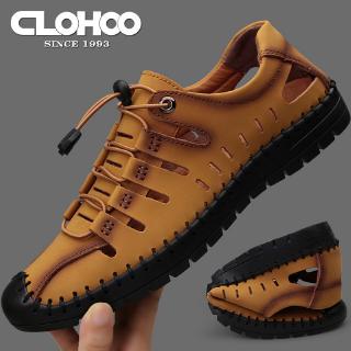 🔥Ready Stock🔥 genuine leather breathable men sandals Baotou outdoor beach hole shoes soft bottom shoes, casual shoes