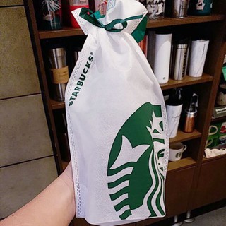 ORIGINAL Starbucks Siren Edition White Reusable Recycle Tote Shopping Gift Bag Woven Dust Bags For Tumbler Cold Cup Mug