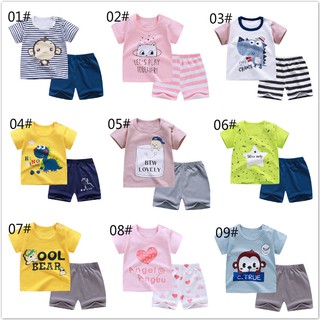 Boy Girl Clothes Sets Suits Summer Baby Toddler Short Sleeve T-shirt Kids Shorts Two-piece Set