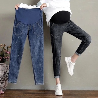 Pregnant women's jeans belly lift pants, loose-fitting outer wear孕妇牛仔裤托腹裤外穿宽松版