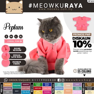 MEOWKURAYA 🐱 Baju Raya Peplum Kucing (Cat Photoshoot Prop Costume Raya) - BOLD COLOR SERIES 2/3