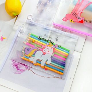 Ready Stock Unicorn Cute Transparent Ring Makeup Cosmetic Storage Bag
