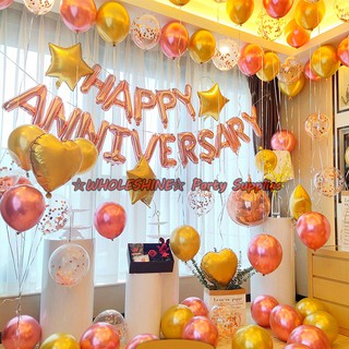 Happy Birthday Anniversary Party Balloons Set Foil Balloons for Birthday Ceremony Wedding Event