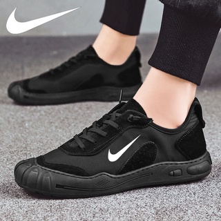 2021 New Nike Outdoor Hiking Shoes Men'S Leather Sports Shoes Black Breathable Deodorant Running Shoes Non-Slip Daily Casual Shoes