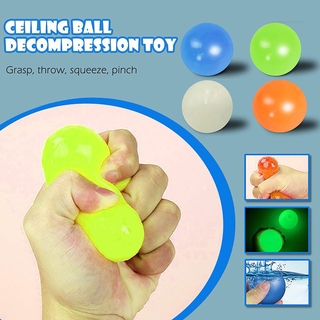 Hot Sale Stick Wall Ball Catch Throw Glow In The Dark Toys for Children Mini Luminous Stick Juggle Jump Wall Ball Games Sticky Squash (2)
