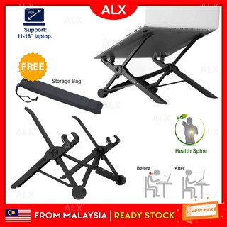 ALX K2 Healthy Posture Laptop Stand Ergonomic Portable Adjustable Travel Foldable Notebook Holder Mount