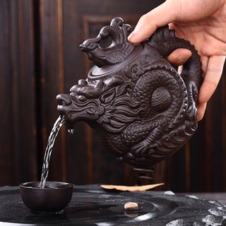 Teapot dragon and phoenix tea pot purple clay tea set kettle kung fu teapot