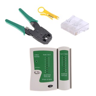 (New)Cable Tester+Crimp Crimper+100 RJ45 CAT5 5e Connector Plug Network Tool Kit