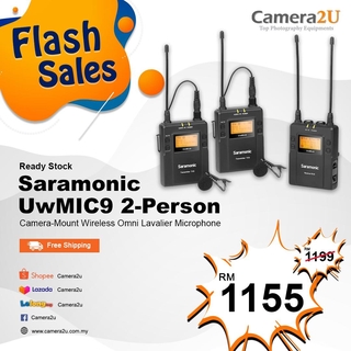 READY STOCK Saramonic UWMIC9 RX9 + TX9 + TX9, Wireless Dual Lavalier Microphone