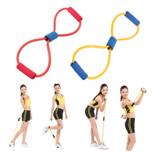 Resistance Band Yoga Pilates Abs Exercise Stretch Fitness Tube Workout Bands