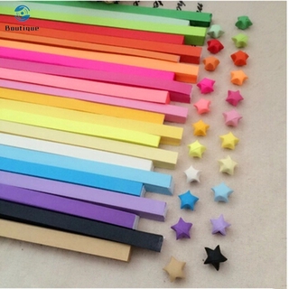 ✿♥▷ Folding Art Star Folding Paper Lucky Wish Star Origami Papers Ribbon Supplies