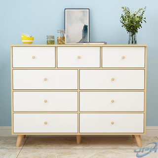Nordic chest of drawers bedroom modern light luxury style solid wood storage lockers Multifunctional storage cabinets