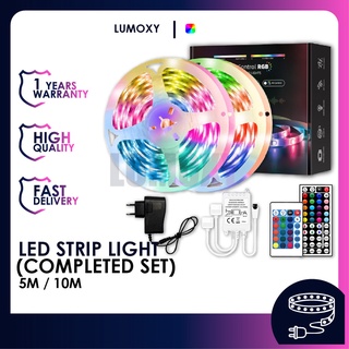 LMX_ LED Strip Light 5M 10M 5050 2835 RGB Lights Tape Color Changing IR Bluetooth Wifi Remote Control Gaming Lampu Shua