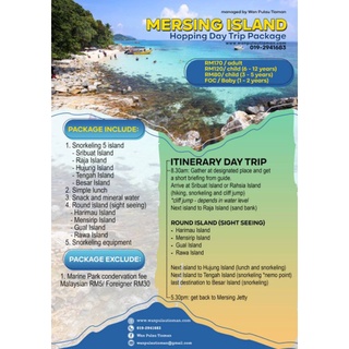 Mersing Island Hopping Full Day Trip by Wan Pulau Tioman (Sribuat Island Trip)