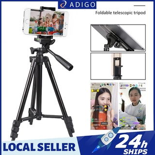 READY STOCK Portable Extendable 3110 3120 Tripod DSLR GoPro Smartphone Lightweight Bubble Level with Phone Holder