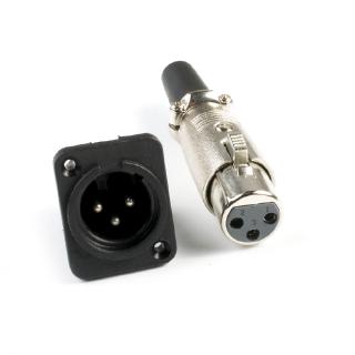 Ready stock* 1pcs,XLR 3pin Panel Mount Male / Female Chassis Socket Connector