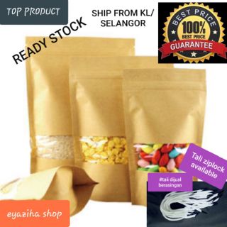 READY STOCK 50pcs 100pcs ziplock paper Goodies Bag TRUSTED SELLER