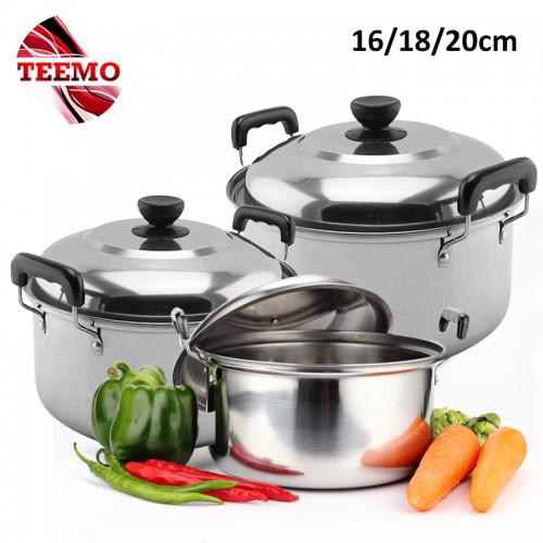 READY STOCK 💰 TEEMO 6pcs Stainless Steel Soup Pot Casserole Cookware Set With Handle (CW-7126)