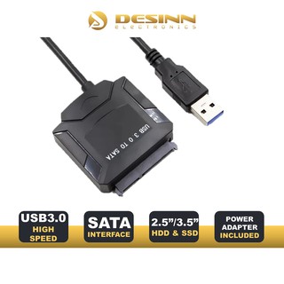 DESINN 🔥USB 3.0 TO SATA 2.5˝ 3.5˝🔥 SSD HDD CONVERTER ADAPTER with POWER ADAPTER