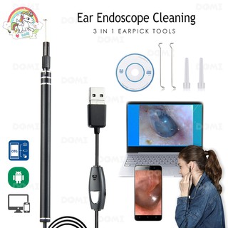 DOMI 2 In 1 Endoscope Visual Ears Spoon Waterproof IP67 Cleaning Earpick Tool