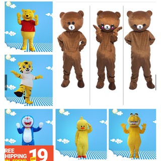 READY STOCK Cartoon doll costume Mascot Costume Adult Size Cartoon Winnie the Pooh,Brown Bear,Doraemon