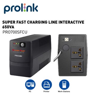 PRO700SFCU - PROLiNK 650VA UPS Power Bank with AVR / Power Backup for Computer / Modem / Router / CCTV