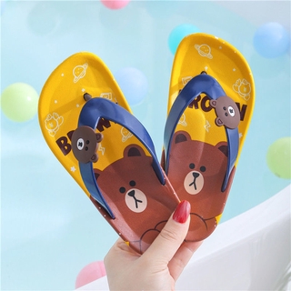 Ready stock Children's Flip-flops Boys Cute Princess Cartoon Non-Slip Split Toe Flip Flop Children's Baby Beach Shoes