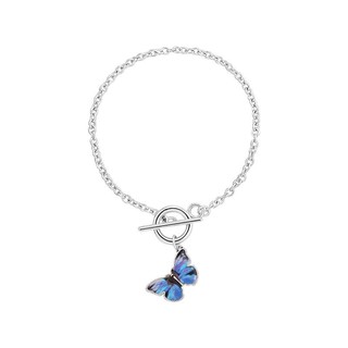 Blue Butterfly Bracelet Japanese and Korean Silver Jewelry Ins Girlfriend Bracelets Purple Bangle Fashion Accessories