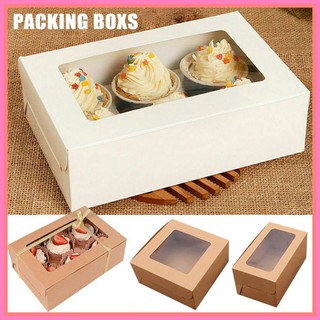 ★C✞ 10PCS 2/4/6 Holes Kraft Paper Cupcake Packing Box Muffin Wedding Party Case Holder Box