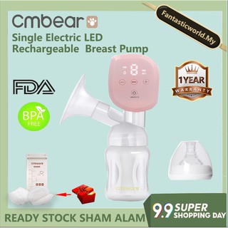 2020 Cmbear Electric Rechargeable Breast Pump All-In-On Intelligent LCD Display Portable With Milk Bottle Breast Feedin