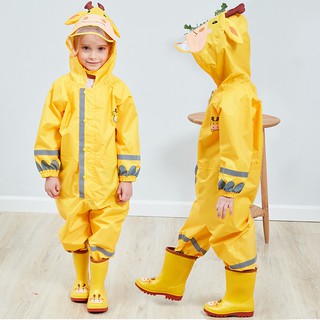 Boy girl rain coat Kids One Piece Rain Suit Toddler Waterproof Rain Coat Coverall Rainwear Reusable Packable