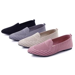 Summer New Flying Woven Flat Women's Shoes Casual Soft Bottom Non-slip Comfortable Shallow Mouth Work Shoes
