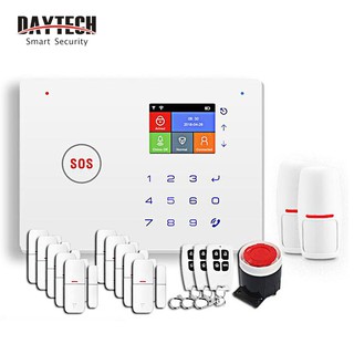 Daytech WIFI GSM Alarm System Panel with Motion Detector Door Sensor Tuya App(WIFI06-KIT4)