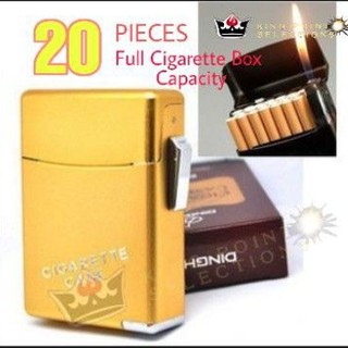 READY STOCK 8965 Cigarette Case Box 20 PCS with Refillable Open Flame Lighter. Kotak rokok pemetik api