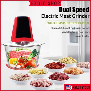 Dual Speed Food Cutter Meat Grinder Chopper Fruit Blender Hand Mixer MY Plug