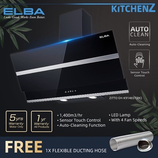 KitchenZ Elba Zitto Hood Designer Hood 9146 1400 m³/hr Auto Clean Sensor Touch Control (FREE Knife Set and Ducting Set)