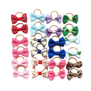 10pcs/lot Cute Pet Dog Hairpin Colorful Puppy Cat Hair Bow Rubber Band Head Dressing For Teddy Pet Grooming Accessories