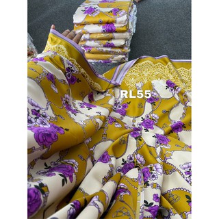 STOCK CLEARANCE Floral Lace Print High Grade Royal Silk 45" x 4 Meters RL51-55 Kain Pasang Seragam HTC
