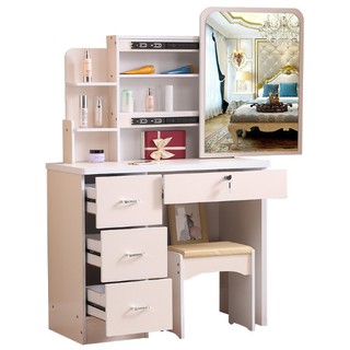 WHITE Mirror Table Make Up Dressing Storage Compartment Locker Drawer Make Up Furniture Bedroom Cosmetic Desk Meja Girl
