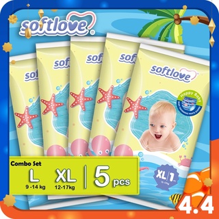 Softlove | 5 pieces | Swimming Baby Diapers | PANTS (L/XL)