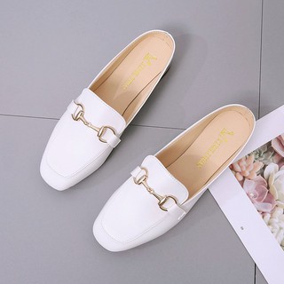 Casual semi-lost women's small shoes British wind round head flat lazy one foot