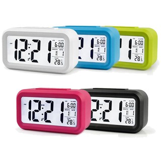 Creative Digital Smart Temperature Snooze Alarm Student LCD Mute Backlight Clock
