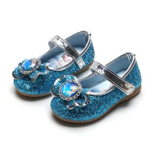 Girls Frozen Princess Shoes Little Girl Single Shoes Children's Soft Bottom Bow Flat Shoes