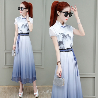 Feminine Thin Cheongsam Dress 2020 New Chinese Style Improved Hanfu Summer Dress