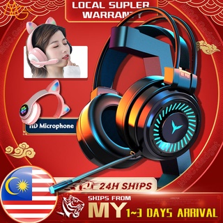 Headphone Gaming Headset with Mic RGB Surround Sound Stereo Wired & Wireless Headset Bluetooth Earphones for PC Laptop